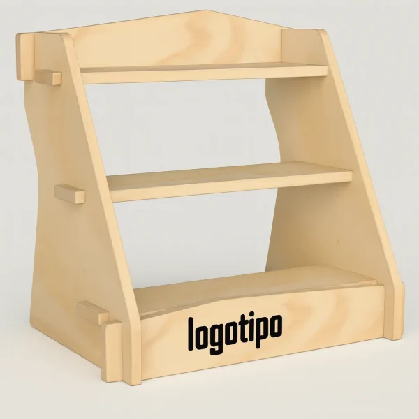 Exhibidor de Madera de Pino 3 Niveles - Imagen 2