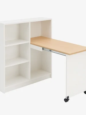 Escritorio Plegable con Librero Blanco