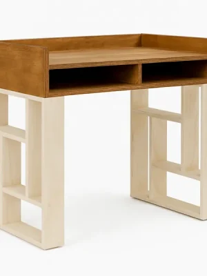 Escritorio de Madera Natural para Home Office