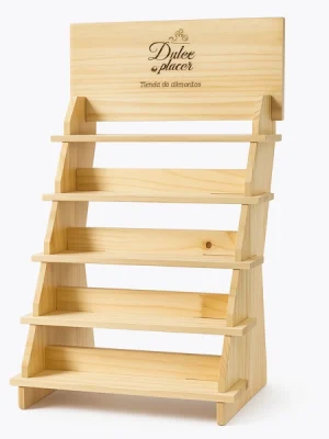 Exhibidor desarmable de madera 5 niveles