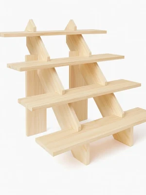 Exhibidor Escalonado de Madera con 4 Niveles
