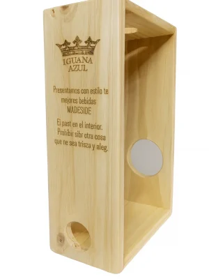 Exhibidor de Vino y Copas de Madera – Porta Botellas