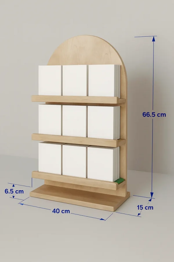Estantería Expositora de Madera con 3 Niveles - Imagen 2