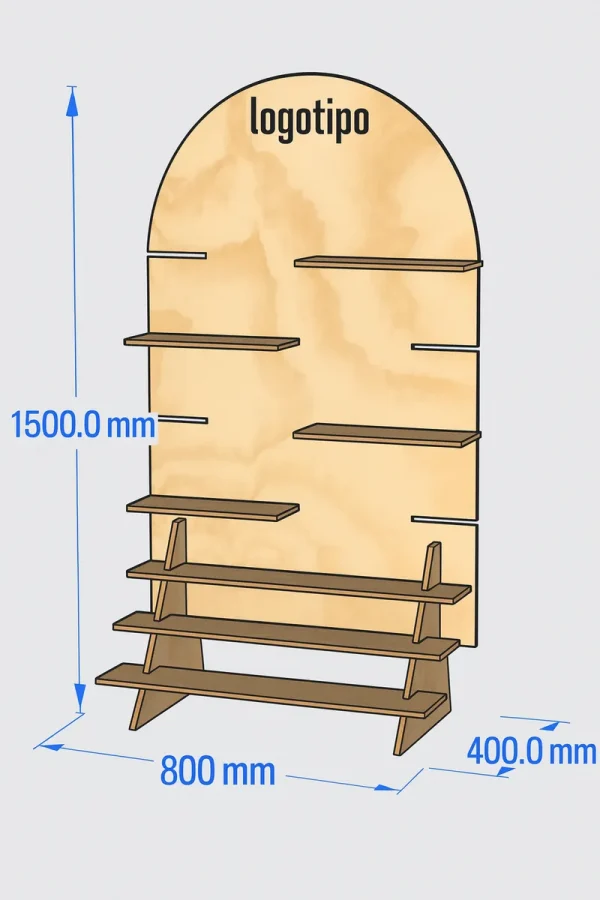 Exhibidor Comercial de Madera con Repisas - Imagen 2