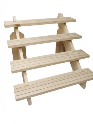 Exhibidor de madera de pino para ferias