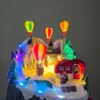 Villa navideña con globos aerostáticos