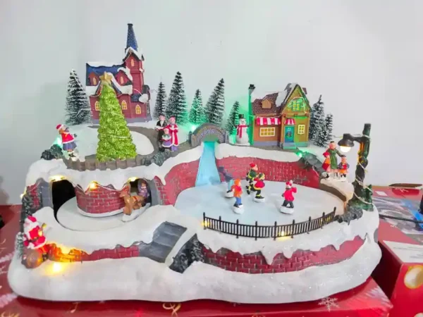 Decoración navideña patinaje con iman