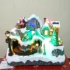 Villa Navideña con Tren en Movimiento, Luces LED y Música